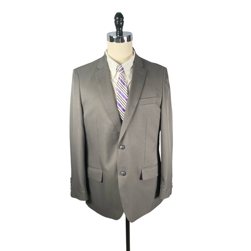 Haggar Blazer Mens 44R Solid Gray Active Series Performance Classic Fit